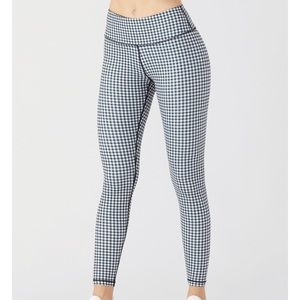 Glyder wear gingham print leggings! NAVY BLUE